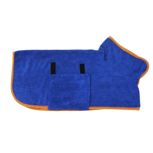 GIBZ Weicher Bademantel für Hunde Katze Badetuch zum Umwickeln Schnell Trocknendes Super Saugfähiges Leichtes Handtuch für Haustiere Blau von GIBZ