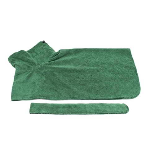 GIBZ Weicher Bademantel für Hunde Katze Badetuch zum Umwickeln Schnell Trocknendes Super Saugfähiges Leichtes Handtuch für Haustiere Grün 2 von GIBZ