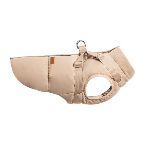 GIBZ Winter Warme Hundemantel, Hundejacke Weste Winddicht mit Geschirr, Haustier Outdoor Kleidung für Kleine und Große Hunde, Beige, M GIBZ Winter Warme Hundemantel, Hundejacke Weste Winddicht mit Geschirr, Haustier Outdoor Kleidung für Kleine und Große Hunde, Beige, M von GIBZ