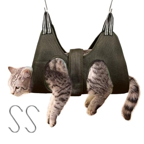 GIEEU Hundepflege-Hängematte, Haustier-Hängematte mit breitem Gurt, Hundegeschirr zum Aufhängen von Nägeln, Haustierpflege-Schlinge für Hund und Katze (mit 2 Haken) von GIEEU