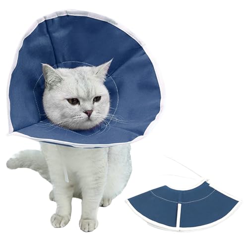 Katzen-Genesungshalsband, verstellbares Katzenkegelhalsband, weich für Wundschutz, Operationen, Genesungshalsband für Haustiere, atmungsaktiv, blau, 25 cm Halsgröße von GIEEU
