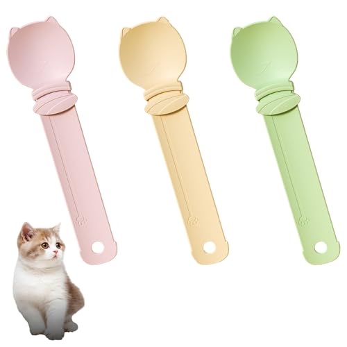 Katzen-Leckerli-Spender, multifunktionaler Futterspender für Katzen, Spender mit Leckstreifen für Katzen, zum Pressen von Pürees und flüssigen Snacks, 3 Stück von GIEEU
