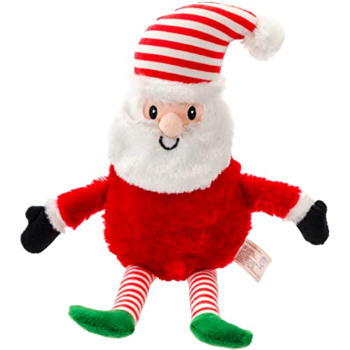 GIFTABLE WORLD Plüsch-Haustier-Spielzeug für Weihnachten, mit Quietschelement, 33 cm lange Beine, Weihnachtsmann mit Quietschball) von GIFTABLE WORLD