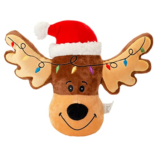GIFTABLE WORLD Urlaub Plüsch Haustier Spielzeug Spaß für Weihnachten Designs mit Quietscher Hund Kauspielzeug (22,9 cm Rentier Cookie) von GIFTABLE WORLD