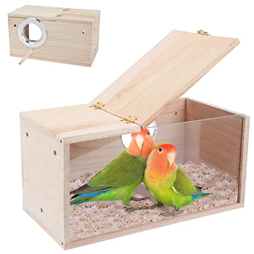 GINDOOR Sittich Nistkasten Transparent Vogelhaus für Käfig Naturholz Zuchtkasten für Papagei Sittich Nymphensittich Wellensittich Sittich Sittiche Wellensittiche Sittiche und GINDOOR Sittich Nistkasten Transparent Vogelhaus für Käfig Naturholz Zuchtkasten für Papagei Sittich Nymphensittich Wellensittich Sittich Sittiche Wellensittiche Sittiche und von GINDOOR