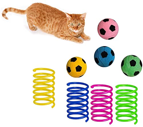 GINFH Katzen-Schaumstoff-Ball, Katzen-Spielzeug, Fußballball, Spielzeug (Fußball und Federn) von GINFH