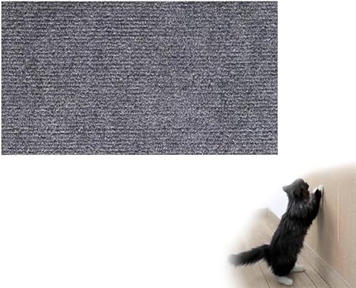 DIY Kletter-Kratzmatte, zuschneidbarer selbstklebender Katzenkratzteppich, wandmontierter Katzenkratzer, Sofaschutz, verschleißfest und kratzfest (Hellgrau, 30 x 100 cm) von GINGER TECH