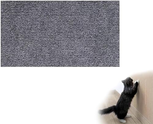 DIY Kletter-Kratzmatte, zuschneidbarer selbstklebender Katzenkratzteppich, wandmontierter Katzenkratzer, Sofaschutz, verschleißfest und kratzfest (Hellgrau, 40 x 100 cm) von GINGER TECH