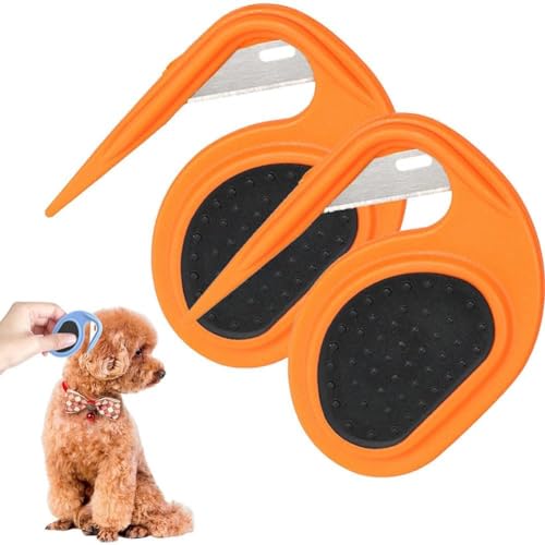 GINGER TECH 2 Stück Haustier-Knotenkamm mit Stahlklinge, Entknotungskamm für Hunde, Haustier-Knotenkamm, Fellpflegebürste, Entfilzungskamm, Haarentfernung, Verfilzungen für Hunde und Katzen GINGER TECH 2 Stück Haustier-Knotenkamm mit Stahlklinge, Entknotungskamm für Hunde, Haustier-Knotenkamm, Fellpflegebürste, Entfilzungskamm, Haarentfernung, Verfilzungen für Hunde und Katzen von GINGER TECH