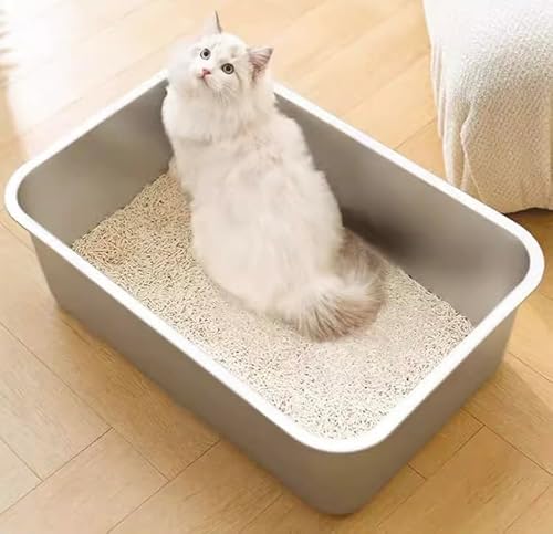 Katzentoilette aus Edelstahl, extra groß, geruchlos & antihaftbeschichtet, hochseitige Katzentoilette, Metalltoilette für Katzen, Kaninchen, nimmt nie Gerüche auf, leicht zu reinigen (32 x 22 x 15 cm) Katzentoilette aus Edelstahl, extra groß, geruchlos & antihaftbeschichtet, hochseitige Katzentoilette, Metalltoilette für Katzen, Kaninchen, nimmt nie Gerüche auf, leicht zu reinigen (32 x 22 x 15 cm) von GINGER TECH