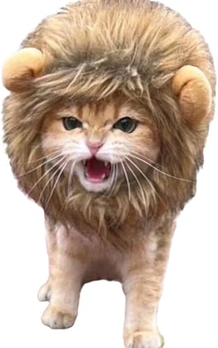 Löwenmähne Perücke für Katze, Katzenperücke mit Ohren, verstellbares Löwenmähne Kostüm für Katze, pelziges Haustier-Kleidungszubehör, für Cosplay, Urlaub, Fotoshootings, Party-Aktivität (M) Löwenmähne Perücke für Katze, Katzenperücke mit Ohren, verstellbares Löwenmähne Kostüm für Katze, pelziges Haustier-Kleidungszubehör, für Cosplay, Urlaub, Fotoshootings, Party-Aktivität (M) von GINGER TECH