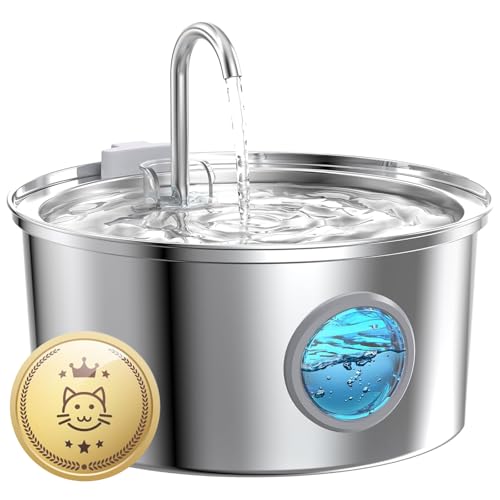 Katzenbrunnen Edelstahl Trinkbrunnen für Katze: Katzenbrunnen für Katzen - 3.2L Ultra leise Wasserbrunnen für Katzen - Trinkbrunnen für Katzen für Hunde mit Wasserstandsfenster - Katzentrinkbrunnen Katzenbrunnen Edelstahl Trinkbrunnen für Katze: Katzenbrunnen für Katzen - 3.2L Ultra leise Wasserbrunnen für Katzen - Trinkbrunnen für Katzen für Hunde mit Wasserstandsfenster - Katzentrinkbrunnen von GIOTOHUN