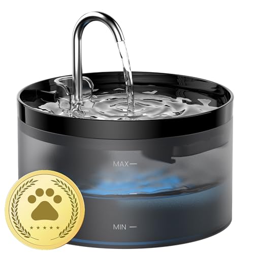 Katzenbrunnen, GIOTOHUN Super Silent Trinkbrunnen für Katze, 64oz Katzenbrunnen für Katzen, LED Licht, Aktivkohlefilter, Intelligente Pumpe, Durchsichtiger Wassertank, Zwei Wasserflussmuster, Schwarz Katzenbrunnen, GIOTOHUN Super Silent Trinkbrunnen für Katze, 64oz Katzenbrunnen für Katzen, LED Licht, Aktivkohlefilter, Intelligente Pumpe, Durchsichtiger Wassertank, Zwei Wasserflussmuster, Schwarz von GIOTOHUN