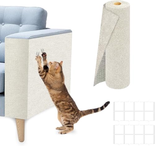 GITVIENAR 2 Stück Selbstklebende Kratzmatte für Katzen Sofa Schutz, Wände und Katzenturm, Wiederverwendbare Kratzschutzmatte Ersatzpolster, Einfacher DIY Installation (Cremefarben, 30 * 60cm 2 Stück) GITVIENAR 2 Stück Selbstklebende Kratzmatte für Katzen Sofa Schutz, Wände und Katzenturm, Wiederverwendbare Kratzschutzmatte Ersatzpolster, Einfacher DIY Installation (Cremefarben, 30 * 60cm 2 Stück) von GITVIENAR
