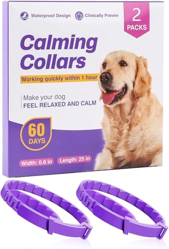 GIUSOBG Beruhigungshalsband für Hunde 2 Pack 62 cm Verstellbares Calming Collar for Dogs Beruhigendes Pheromonen Halsband Verstellbare Größe Sicher Wasserdicht Beruhigungsmittel Lindert GIUSOBG Beruhigungshalsband für Hunde 2 Pack 62 cm Verstellbares Calming Collar for Dogs Beruhigendes Pheromonen Halsband Verstellbare Größe Sicher Wasserdicht Beruhigungsmittel Lindert von GIUSOBG