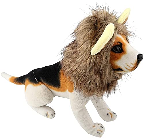 GIVBRO Hundehut Löwenmähne Perücke Herbstwärmer Kopfschmuck für Haustier Hund Katze Halloween Themenparty Kostüm von GIVBRO