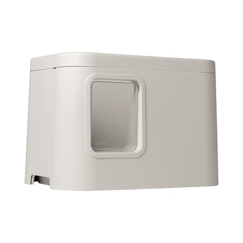 GIZMO Katzentoilette Deluxe, Stilvolle Katzentoilette, Geschlossene Katzentoilette, Katzentoilette für Holzpaletten, Design-Katzenklo, Katzentoiletten – Weiß (Kreide) von GIZMO
