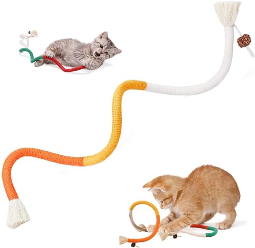 GJV Katzenspielzeug Kauseile mit nachfüllbarer natürlicher Katzenminze, sicheres Zahnreinigungsspielzeug für Indoor-Kätzchen, interaktives Katzenminze, Kitty-Spielzeug für alle Rassen, 70 cm (Orange) GJV Katzenspielzeug Kauseile mit nachfüllbarer natürlicher Katzenminze, sicheres Zahnreinigungsspielzeug für Indoor-Kätzchen, interaktives Katzenminze, Kitty-Spielzeug für alle Rassen, 70 cm (Orange) von GJV
