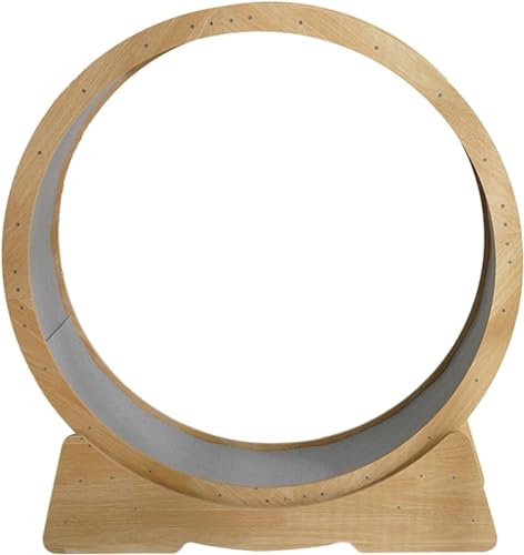 Katzen-Laufband für Indoor-Katzen, Holz, klein, mittel, groß, Katzenlaufrad mit Bremse, leise, Katzenrad, Spielzeug, einfache Montage (Größe: L) von GJVBGA