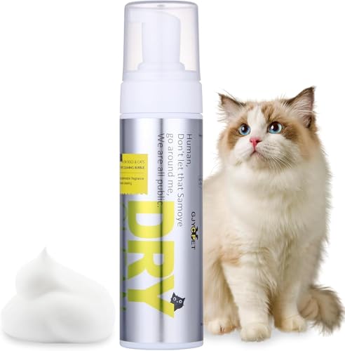 GJYC PET Wasserloses Trockenshampoo-Schaum für Hunde & Katzen - Sensitives Juckende Haut Hundeshampoo - 6,76 FL Oz (Packung mit 1) - Haarausfallkontrolle, Anti-Juckreiz von GJYC PET