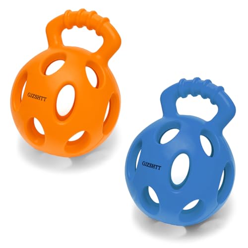 GJZSHTT Langlebiges Hunde-Puzzle-Spielzeug, interaktive Hundebälle mit Griff und Löchern für Tauziehen, Leckerli-Dosierung, langsames Füttern und IQ-Training, Gummi-Kugelhantel-Design, 10 x 13,2 cm, GJZSHTT Langlebiges Hunde-Puzzle-Spielzeug, interaktive Hundebälle mit Griff und Löchern für Tauziehen, Leckerli-Dosierung, langsames Füttern und IQ-Training, Gummi-Kugelhantel-Design, 10 x 13,2 cm, von GJZSHTT
