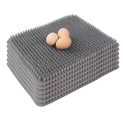GKKICO Hühner-Nistunterlagen, waschbare Nistkasten-Pads für Hühner, wiederverwendbare Nistunterlagen für Hühnerstall, 6 Stück, 35 x 30 x 2 cm (grau) von GKKICO