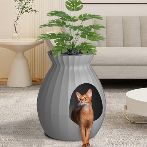 Pflanzentoilette, intelligente, versteckte Katzentoilette mit Geruchskontrolle für große und mehrere Katzen, inklusive Desodorierung und Verhinderung von Urinlecks von GKPLY