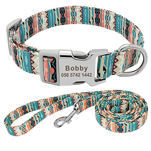 Benutzerdefiniertes Langlebiges Nylon-Hundehalsband-Leine-Set, Personalisiertes Hundehalsband Und Leine-Set, Haustier-ID-Tag, Namensschild-Halsband, Chihuahua-Mops, Verstellbares Halsband,D, Benutzerdefiniertes Langlebiges Nylon-Hundehalsband-Leine-Set, Personalisiertes Hundehalsband Und Leine-Set, Haustier-ID-Tag, Namensschild-Halsband, Chihuahua-Mops, Verstellbares Halsband,D, von GKRB