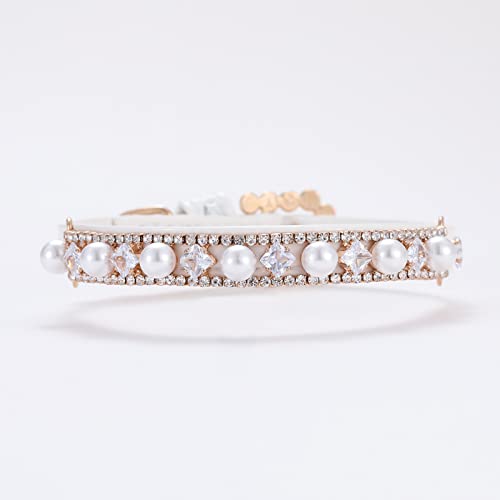 Hunde- Und Katzen-Perlenhalsband Mit Kristall-Strass-Perlen-Katzenhalsband-Halskette, Verstellbares PU-Leder-Haustierhalsband, Chihuahua-Mopshalsband,B,S Hunde- Und Katzen-Perlenhalsband Mit Kristall-Strass-Perlen-Katzenhalsband-Halskette, Verstellbares PU-Leder-Haustierhalsband, Chihuahua-Mopshalsband,B,S von GKRB