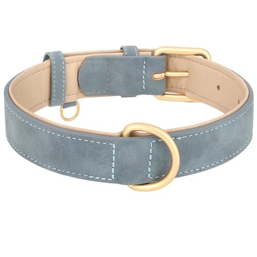 Hundehalsband aus weichem, bequemem, gepolstertem Leder, verstellbares Hundehalsband, strapazierfähiges PU-Leder, Hundehalsband für Pitbull, Labrador, Deutscher Schäferhund, C, XL von GKRB