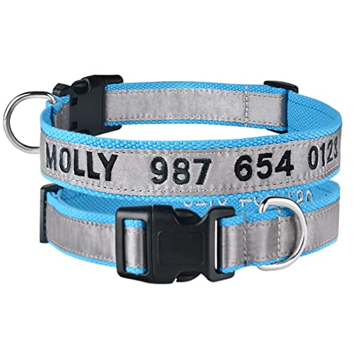 Personalisiertes Besticktes Hundehalsband, Strapazierfähiges Nylon-Hundehalsband, Individuelles Hunde-ID-Namenshalsband, Anti-Verlust, Verstellbares Haustierhalsband,ICH,M von GKRB