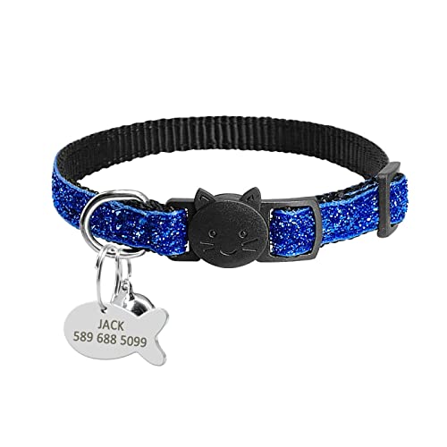 Schnellverschluss-Katzenhalsband, Sicheres Breakaway-Katzenhalsband, Personalisiertes Katzen- Und Hundehalsband, Individuelle Katzenhalsband-Halskette Mit Glöckchen Für Chihuahua, Mops,H,XS- von GKRB