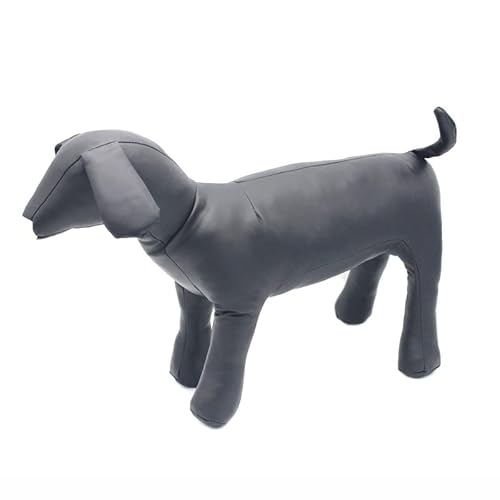 Schwarz/Weiß PU-Leder Hundemodell Pet Animal Store Display Hundemodell Stehende Pose Hundemodell 3 Größe Hundespielzeug Pet Store Supplies, Schwarz, L von GKRB