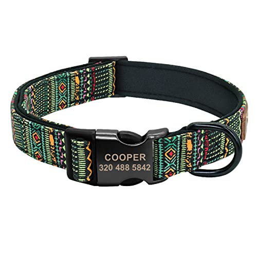 Strapazierfähiges Nylon-Hundehalsband, Personalisiertes Hundehalsband, Individuelle Gravur, ID, Name, Telefonnummer, Hundehalsband, Bunter Aufdruck, Hundehalsband Für Labrador, Mops, Collie, von GKRB