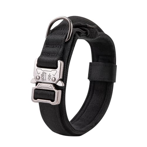 Verstellbares Militärisches Taktisches Hundehalsband, Robustes Nylon-Hundehalsband Mit Kontrollgriff Und Robuster Metallschnalle, Hundehalsband Für Outdoor-Hundetraining, Jagdhalsband,Schwar Verstellbares Militärisches Taktisches Hundehalsband, Robustes Nylon-Hundehalsband Mit Kontrollgriff Und Robuster Metallschnalle, Hundehalsband Für Outdoor-Hundetraining, Jagdhalsband,Schwar von GKRB