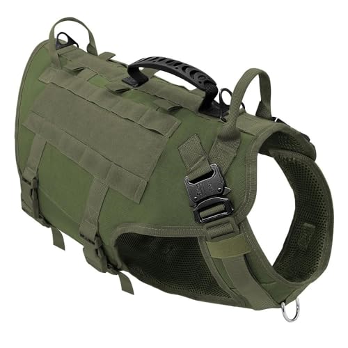 Verstellbares Nylon-Hundegeschirr, Militärische Taktische Arbeits-Hundegeschirr-Weste, Kein Ziehen, Haustier, Camping, Jagd, Trainingsgeschirr, Weste Für Mittelgroße Und Große Hunde,Grün,L Verstellbares Nylon-Hundegeschirr, Militärische Taktische Arbeits-Hundegeschirr-Weste, Kein Ziehen, Haustier, Camping, Jagd, Trainingsgeschirr, Weste Für Mittelgroße Und Große Hunde,Grün,L von GKRB
