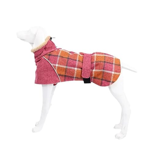 Weiche, Bequeme Und Warme Fleece-Hundejacke Für Herbst Und Winter, Große Hundejacke, Weimaraner, Labrador, Deutscher Schäferhund, Verstellbarer Gürtel, Hundejacke Mit Karomuster,C,M von GKRB