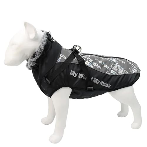 Wind- Und wasserdichte Reflektierende Jacke Für Große Hunde Im Freien, Herbst Und Winter, Verdickte Warme Hundejacke Mit Riemen, Pelzkragen, Warme Haustierjacke, Labrador-Bulldogge-Deutscher Wind- Und wasserdichte Reflektierende Jacke Für Große Hunde Im Freien, Herbst Und Winter, Verdickte Warme Hundejacke Mit Riemen, Pelzkragen, Warme Haustierjacke, Labrador-Bulldogge-Deutscher von GKRB