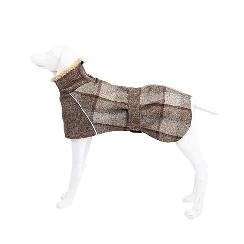 Winter Verdickte Warme Jacke Für Große Hunde, Kleidung, Warme Fleece-Haustierjacke, Mittelgroßer Großer Hund, Weimaraner, Deutscher Schäferhund, Labrador, Jacke, Verstellbarer Gürtel, Karier von GKRB