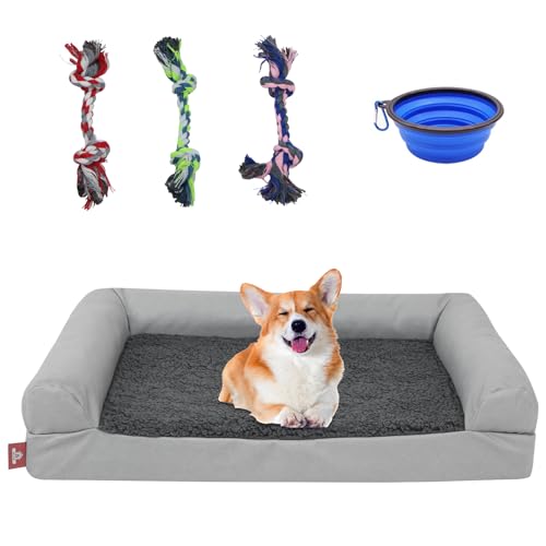 Hundebett für große mittlere kleine Hunde - Waschbar Haustier Hund Katze Betten Sofa Matte mit abnehmbarem Bezug, große Hund Couch Bett Crate Schaumstoff Hundebett mit Memory Foam Schicht für Haustier Hundebett für große mittlere kleine Hunde - Waschbar Haustier Hund Katze Betten Sofa Matte mit abnehmbarem Bezug, große Hund Couch Bett Crate Schaumstoff Hundebett mit Memory Foam Schicht für Haustier von GKXLH