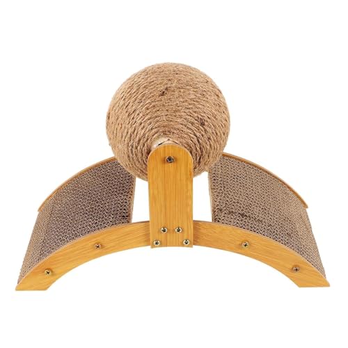 Sisal Katzen Kratzen Pfosten Mit Rotierenden Raddesign Und Naturholzstruktur Für Möbelschutzkatzen Spielzeug Für Neugierige Kätzchen von GKYQVE