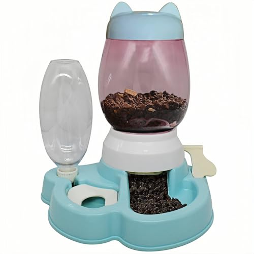 GKYZBB Automatischer Futterspender für Hunde und Katzen, Wasserspender, Schwerkraft-Futterspender und Bewässerungs-Set, mit Futternapf für kleine, mittelgroße Hunde, Welpen, Kätzchen, Blau GKYZBB Automatischer Futterspender für Hunde und Katzen, Wasserspender, Schwerkraft-Futterspender und Bewässerungs-Set, mit Futternapf für kleine, mittelgroße Hunde, Welpen, Kätzchen, Blau von GKYZBB