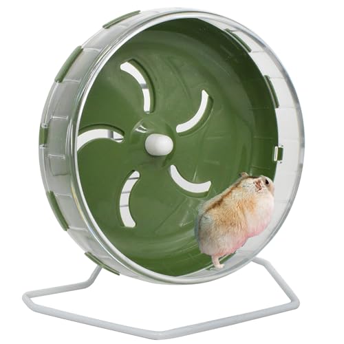 GKYZBB Grünes Hamsterrad, 21,6 cm, leises Laufrad für Hamster, mit Ständer, Haustier, Kleintiere, Laufspielzeug, verstellbar, leiser Spinner für Meerschweinchen, Zuckergleiter, Rennmäuse GKYZBB Grünes Hamsterrad, 21,6 cm, leises Laufrad für Hamster, mit Ständer, Haustier, Kleintiere, Laufspielzeug, verstellbar, leiser Spinner für Meerschweinchen, Zuckergleiter, Rennmäuse von GKYZBB