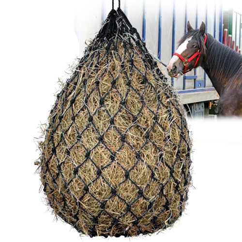 GKZB Heunetz für Pferde Heusack für Pferde 70 x 50 cm Heutasche Füllmenge ca. 3,5 kg Futternetz Maschenweite 5x5 cm Heunetz Pferde für Pferde/Ziegen/Schafe von GKZB
