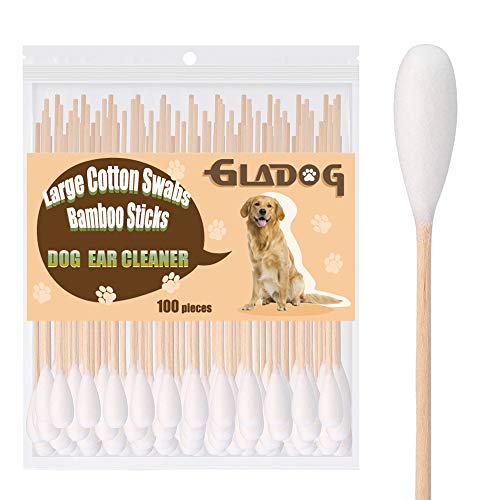 GLADOG 15,2 cm große Wattestäbchen für Hunde, speziell entworfene Hunde-Wattestäbchen mit Bambusgriff, groß bedeutet sicher von GLADOG