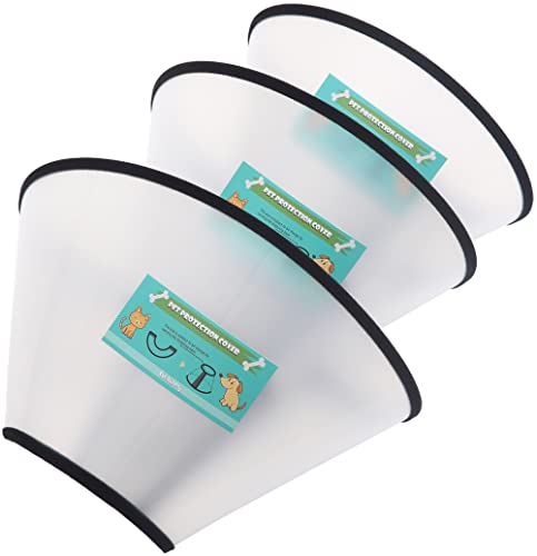 GLADOG Weiches Hundehalsband, 3 Stück (für die richtige Größe), verstellbares E-Halsband für große/mittel/kleine Hunde und Katzen, bequemes Elisabethanisches Halsband von GLADOG