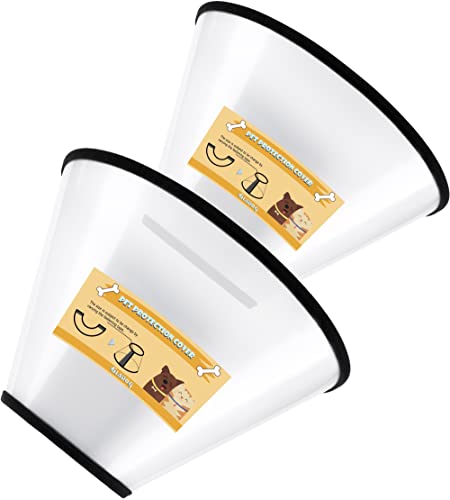 Weiches Hunde-Kegelhalsband, 2 Stück (für genaue Größe), verstellbares E-Halsband für große/mittelgroße/kleine Hunde und Katzen, bequemes elisabethanisches Halsband (M) von GLADOG