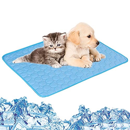 GLAITC Kühlmatte für Haustiere,selbstkühlende Hundekatzen-Kühlmatte Stoffmaterial Faltbares waschbares Kühlkissen für Haustiere Katzenwelpen im heißen Sommerschlaf,3 Größenwahl M von GLAITC