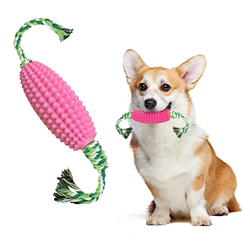 Hundespielzeug,Mais Kauspielzeug Hund Naturkautschuk Kauspielzeug für Hunde Robuster Quietschen Interaktives Hunde Spielzeug für Große, Mittelgroße,Kleine Hunde (Rosa) von GLAITC