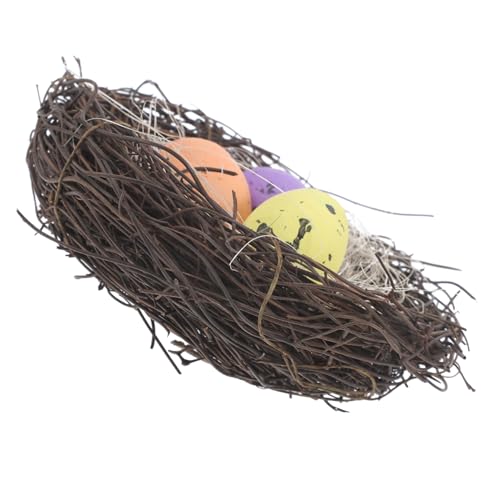 GLEAVI 1 Satz Vogelnest-Ornamente Easter Egg Decoration Easter Decoration Vogeldeko gartendeko rostoptik Dekoration Körbe Vogelnester zum Basteln Vogelnester im Frühling Schaum Dark Brown von GLEAVI